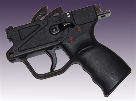 Also known as Safe, Economical, and Fun! This trigger pack was clipped and pinned to fit title 1 (semi-auto) host guns. . Hk mp5 9mm sef full auto trigger pack complete german